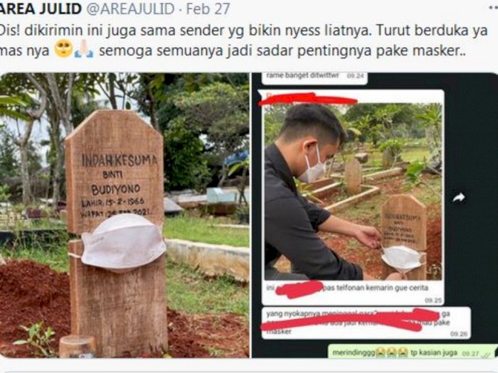Viral Nisan Kuburan Dipakaikan Masker, Diduga Sindir Pemerintah Soal Aturan COVID-19