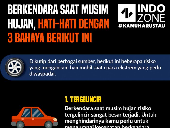 Berkendara saat Musim Hujan, Hati-hati dengan 3 Bahaya Berikut Ini