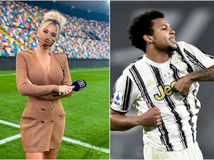 Terpesona dengan Tubuh Aduhai Presenter Cantik, Ekspresi Pemain Juventus Ini Jadi Sorotan