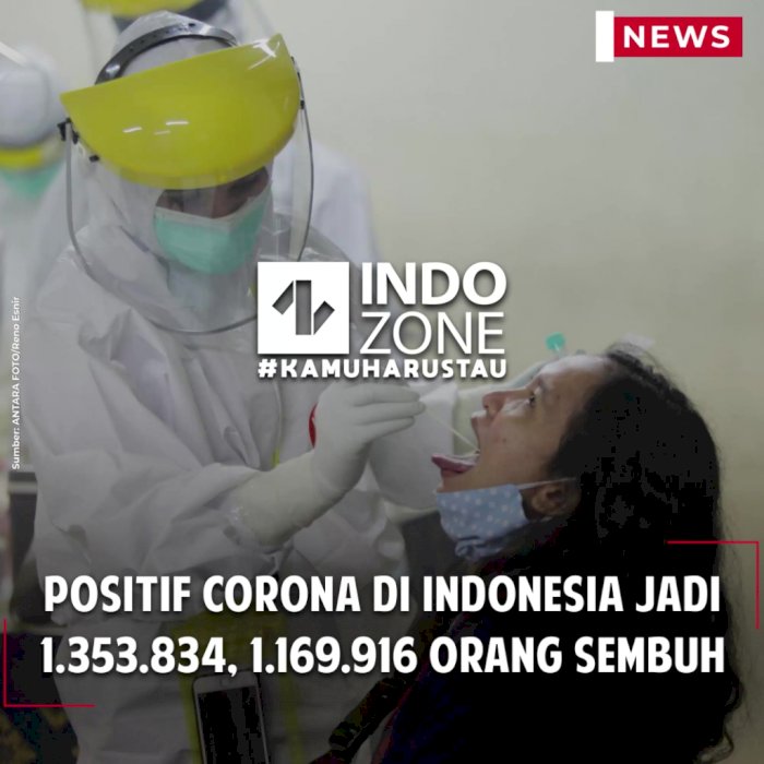 Positif Corona di Indonesia Jadi 1.353.834, 1.169.916 Orang Sembuh