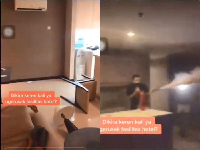 Sekelompok Pemuda Pamer Rusak Barang-barang Fasilitas Hotel, Netizen: Norak Banget