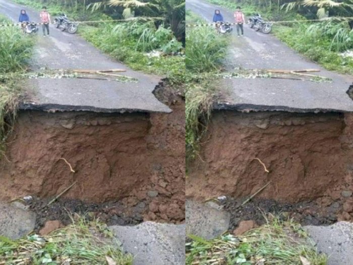 Dihantam Air Bah, Jalan Penghubung Antar Desa di Angkola Barat Tapsel Terputus