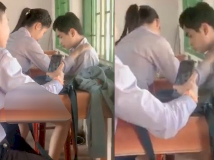 Viral! Dua Pelajar Bercinta dalam Kelas yang Ramai, Netizen: Rok Siapa tuh di Meja?