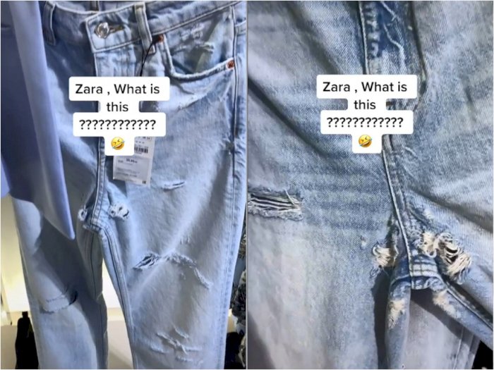 Viral, Style Ripped Jeans Terbaru Ini Bikin Syok, Ada Sobekan di Bagian Intim 