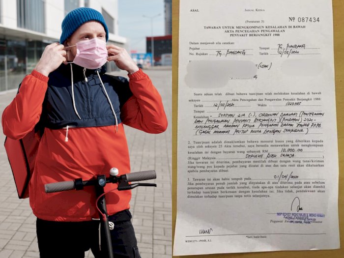 Seorang Pria di Malaysia Didenda Rp34 Juta Setelah Mengenakan Masker di Bawah Dagu