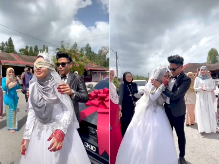 Romantis! Pria 18 Tahun Ini Beri Mobil Mewah di Hari Pernikahan Mereka