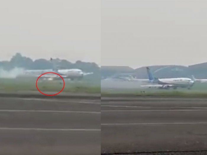 Mengerikan Detik-detik Video Trigrana Tergelincir, Bola Api Sempat Muncul di Sayap Pesawat