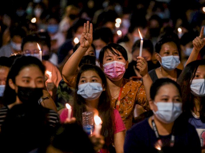 Demi Keadilan, Pengunjuk Rasa Myanmar Lanjutkan Protes Sepanjang Malam