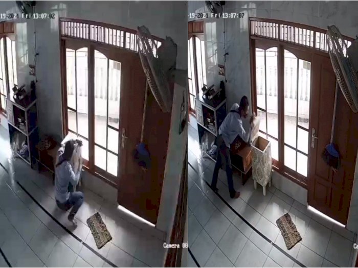 Pria Terekam CCTV Bobol Kotak Amal, Kecele Isinya Kosong, Lari Terbirit Dipergoki Warga