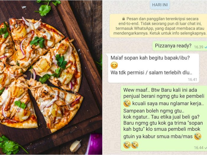Viral Penjual Pizza Kesal Pembeli Chat Tidak Pakai Salam: Sopankah Begitu?