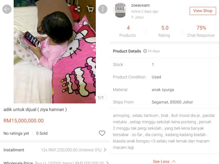 Netizen Ini Jual Adik Perempuannya ke Shopee Lantaran Dianggap 'Mengganggu'