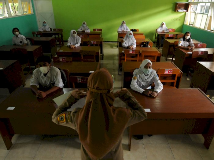 FOTO: Uji Coba Pembelajaran Tatap Muka SMK di Klaten