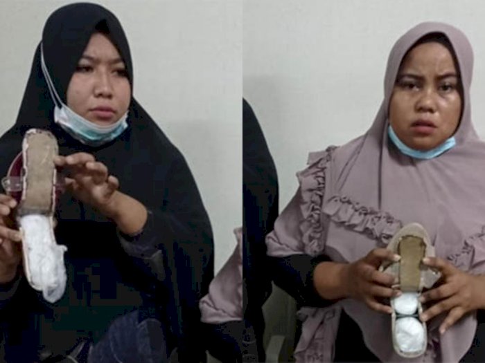 Selundupkan Sabu Dalam Sol Sandal, 2 Wanita Aceh Diamankan di Bandara Kualanamu