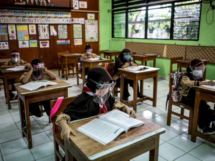 FOTO: Uji Coba Pembelajaran Tatap Muka di Jakarta