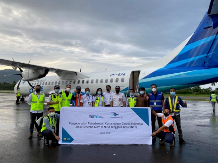 Bantu Korban Bencana, Garuda Indonesia Operasikan Penerbangan Kemanusiaan ke NTT