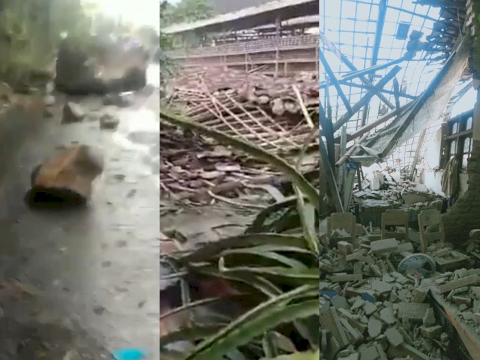 Kumpulan Video Kerusakan Akibat Gempa di Malang, Kadang Ayam Rubuh hingga Tebing Longsor