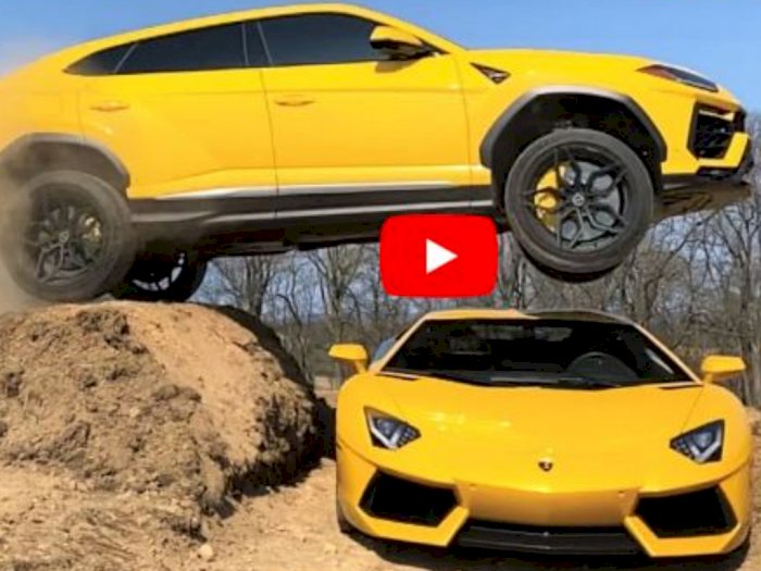 VIDEO: Ini Tampilan Mobil Lamborghini Urus Lompati Lamborghini Aventador!