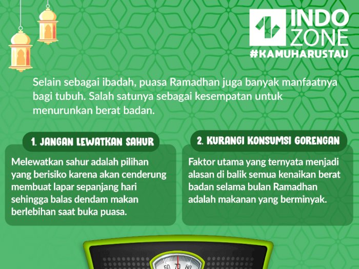 Tips Turunkan Berat Badan Sambil Puasa Ramadhan