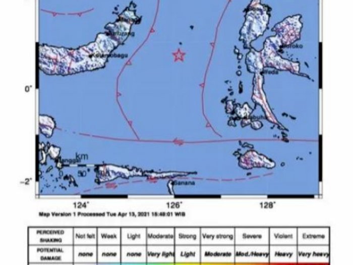 Gempa Berkekuatan Magnitudo 5,2 Guncang Tenggara Bitung Sulawesi Utara, Simak Imbauan BMKG