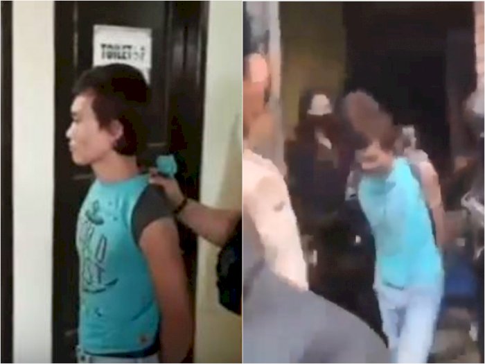 Anak yang Bacok Ayah Kandungnya Pakai Parang Ditangkap, Senyum saat Dibawa Polisi