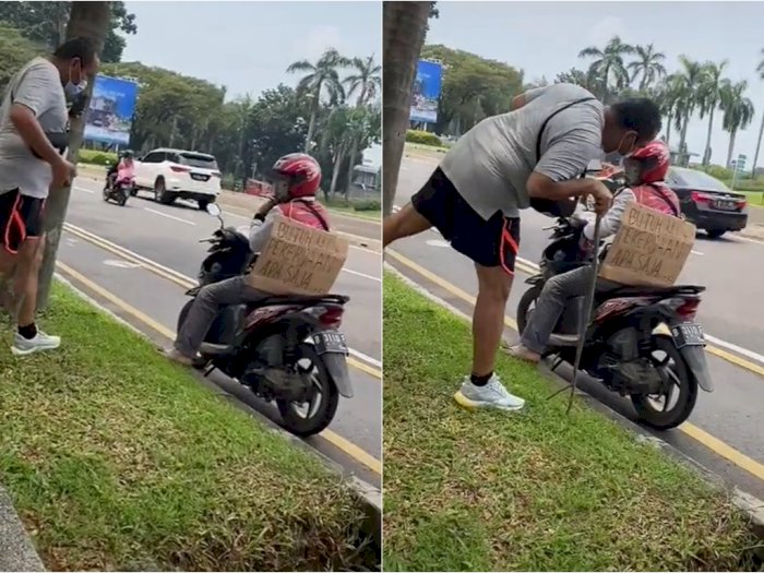 Viral Pria Keliling Naik Motor Bawa Tulisan 'Butuh Pekerjaan', Langsung Interview di Jalan