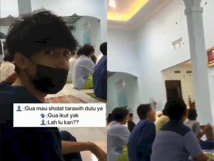 Viral Anak Muda Ber-KTP Kristen Masuk Masjid Ikut Salat Tarawih, Netizen Respon Positif 