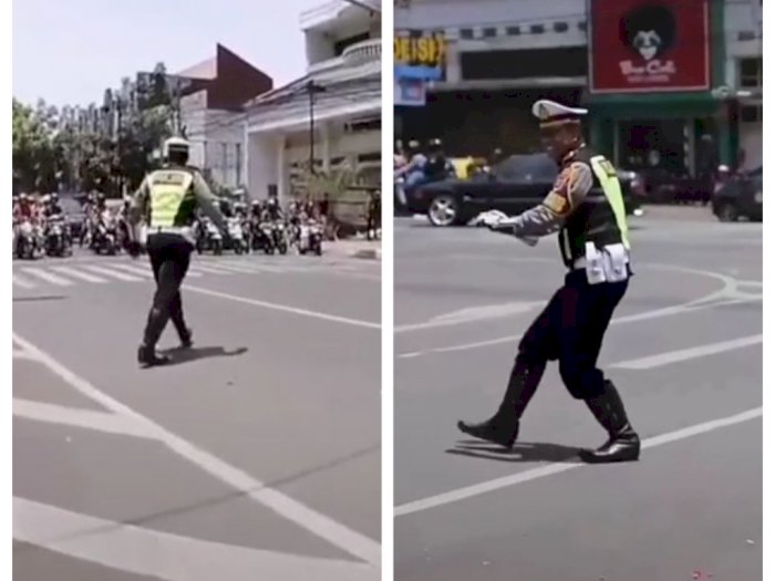 Viral Aksi Polisi Joget TikTok di Lampu Merah: Cuma Menghibur Aja Ga Usah Baper!