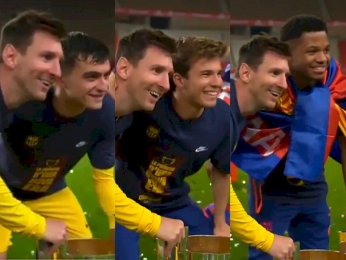 Rekan Satu Tim Bergantian Ambil Foto Bersama Messi, Akankah Pamit dari Barcelona?