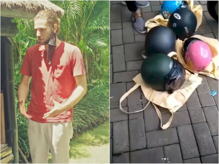 WNA Rusia Ini Kembalikan Helm yang Dicurinya Saat Mabuk di Bali, Tak Ditahan Polisi