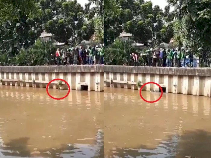 Viral! Takut Dihajar Massa, Debt Collector Ini Terjun Bebas ke Sungai Ciliwung