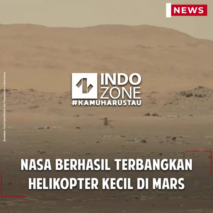 NASA Berhasil Terbangkan Helikopter Kecil di Mars