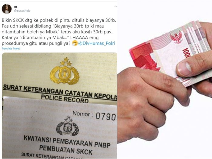 Viral Netizen Urus SKCK Diminta Biaya Tambahan oleh Polisi: 'Ditambahin ya Mbak'