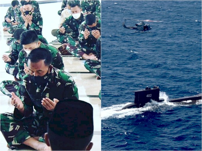 Korps Marinir Khusyuk & Khidmat saat Doa Bersama untuk Keselamatan Awak Kapal Selam KRI 