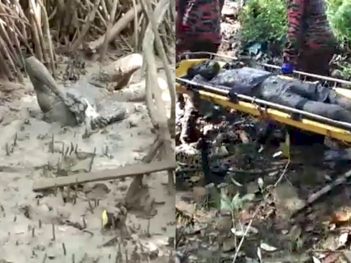Video Seorang Pria Ditemukan Terbaring Tak Bernyawa & Terjebak di Dalam Lumpur Tebal