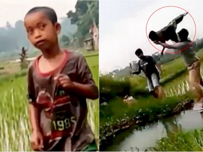 Bocah yang Dibanting ke Kubangan Air Ternyata Anak Yatim, Pelaku Ngaku Bercanda