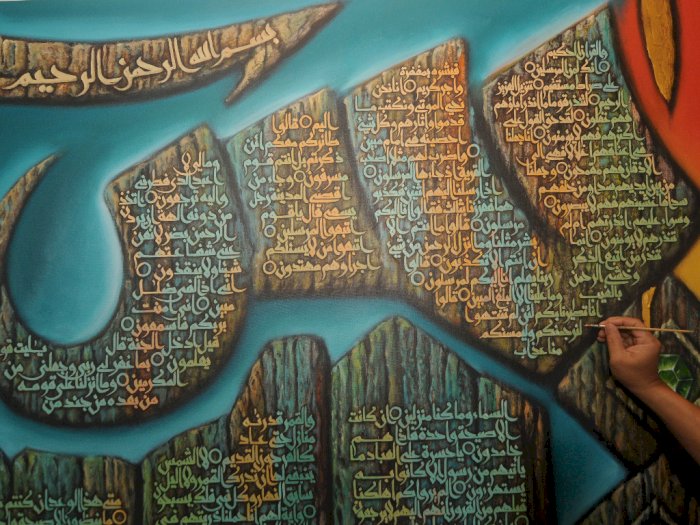 FOTO: Kerajinan Lukisan Kaligrafi di Salatiga