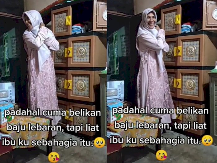 Viral Wajah Bahagia Ibu saat Dibelikan Baju Lebaran, Bikin Netizen Terharu