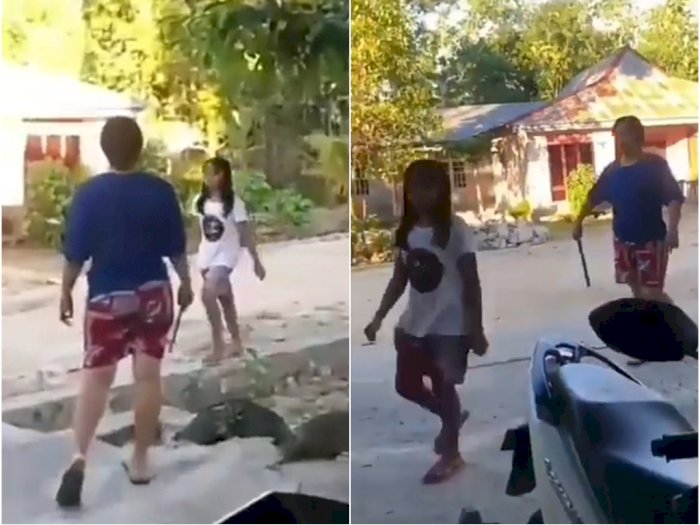 Viral Video Emak-emak Marahi dan Pukul Anaknya Pakai Kayu, Netizen Bernostalgia Masa Kecil