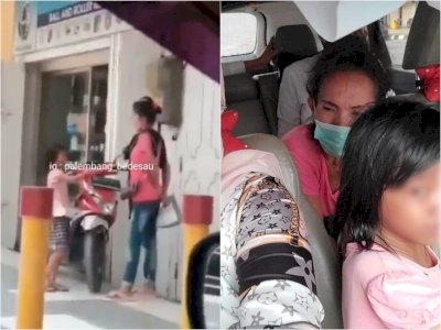  Viral Wanita Siksa Bocah dan Dipaksa Mengemis di Palembang, Saat Diciduk Malah Nangis