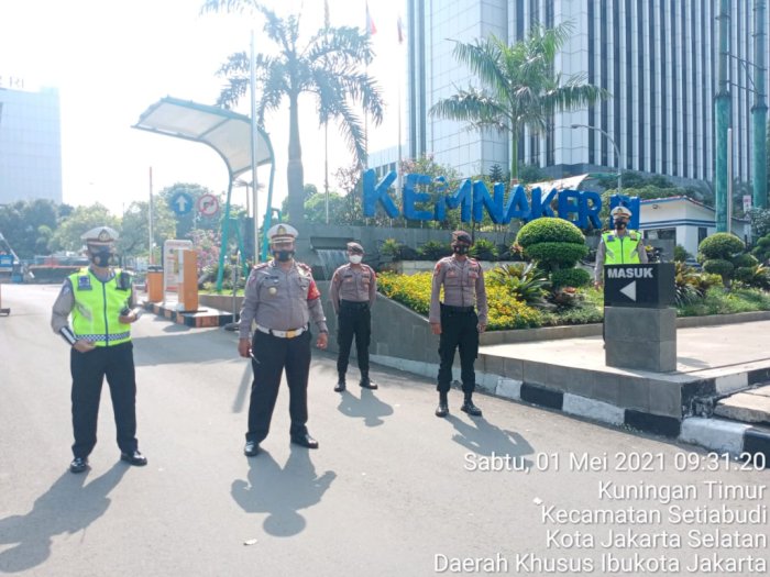 Hari Buruh, Pengamanan Mulai Dilakukan di Gedung Kemnaker