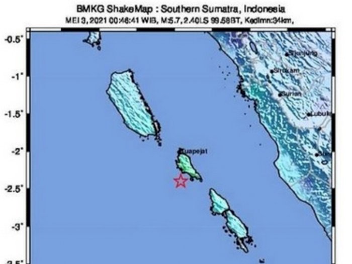 Gempa M 5,7 Guncang Mentawai, Ternyata Ada 807 Gempa di Indonesia Selama April 2021