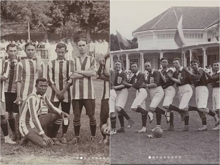 Foto Jadul Gaya Pemain Sepak Bola Hindia Belanda Tahun 1920, Netizen: Posenya Manis Manja