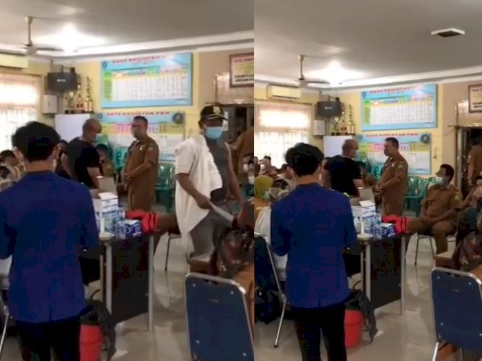 Viral Video Oknum Sekcam di Medan Marah-Marah ke Kepling saat Sedang Vaksinasi Covid-19