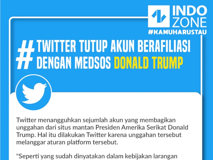 Twitter Tutup Akun Berafiliasi dengan Medsos Donald Trump