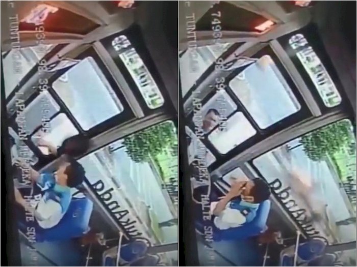 Detik-detik Preman Bentak dan Pukul Sopir Bus Pakai Pisau di Medan, Tuai Kecaman Netizen
