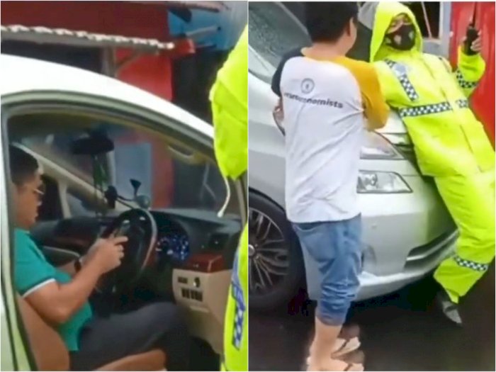 Arogan, Pria Diduga Anggota DPRD Ini Tabrak Polisi saat Tertibkan Parkir Liar di Malut