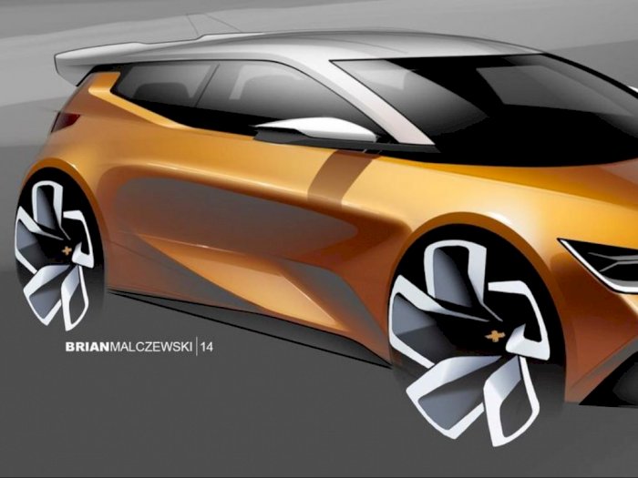 General Motors Unggah Desain Rendering Mobil Hatchback Kecil Chevrolet!