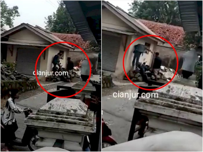 Kejam, Dua Pria Bersenjata Tajam Aniaya Warga di Cianjur, Tendang dan Ancam Bacok Korban