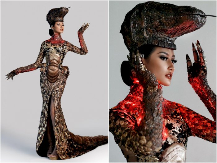 Memukau! Pakai Bahan Sequin 3D, Ini Detail Kostum Komodo Ayu Maulida di Miss Universe 2020
