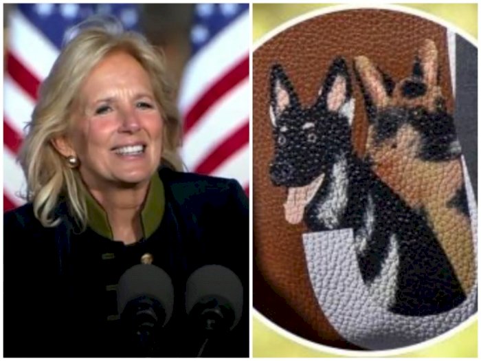 Jill Biden Memakai Tas Khusus yang Tampilkan Potret Anjing-Anjingnya!